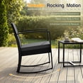 thumbnail image 2 of Homall 3 Pieces Outdoor Rocking Chairs, PE Rattan Chairs with Cushions and Coffee Table Conversation Set, 2 of 7
