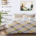thumbnail image 3 of 3 Piece Moroccan Duvet Cover Set Full Size, Microfiber Comforter/Quilt Cover with Corner Ties and 2 Pillowcases, Vintage Moroccan Texture Yellow Grey All Season Soft Bedding with Zipper Closure, 3 of 8
