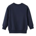 thumbnail image 3 of Povozer Toddler Crewneck Sweatshirt Toddler Boys Long-Sleeved T-Shirt Kids Baby Casual Tops Children's Spring Cotton Tees Dark Blue,2,3,4,5,6,7 for 3 Yerars,Dark Blue, 3 of 9
