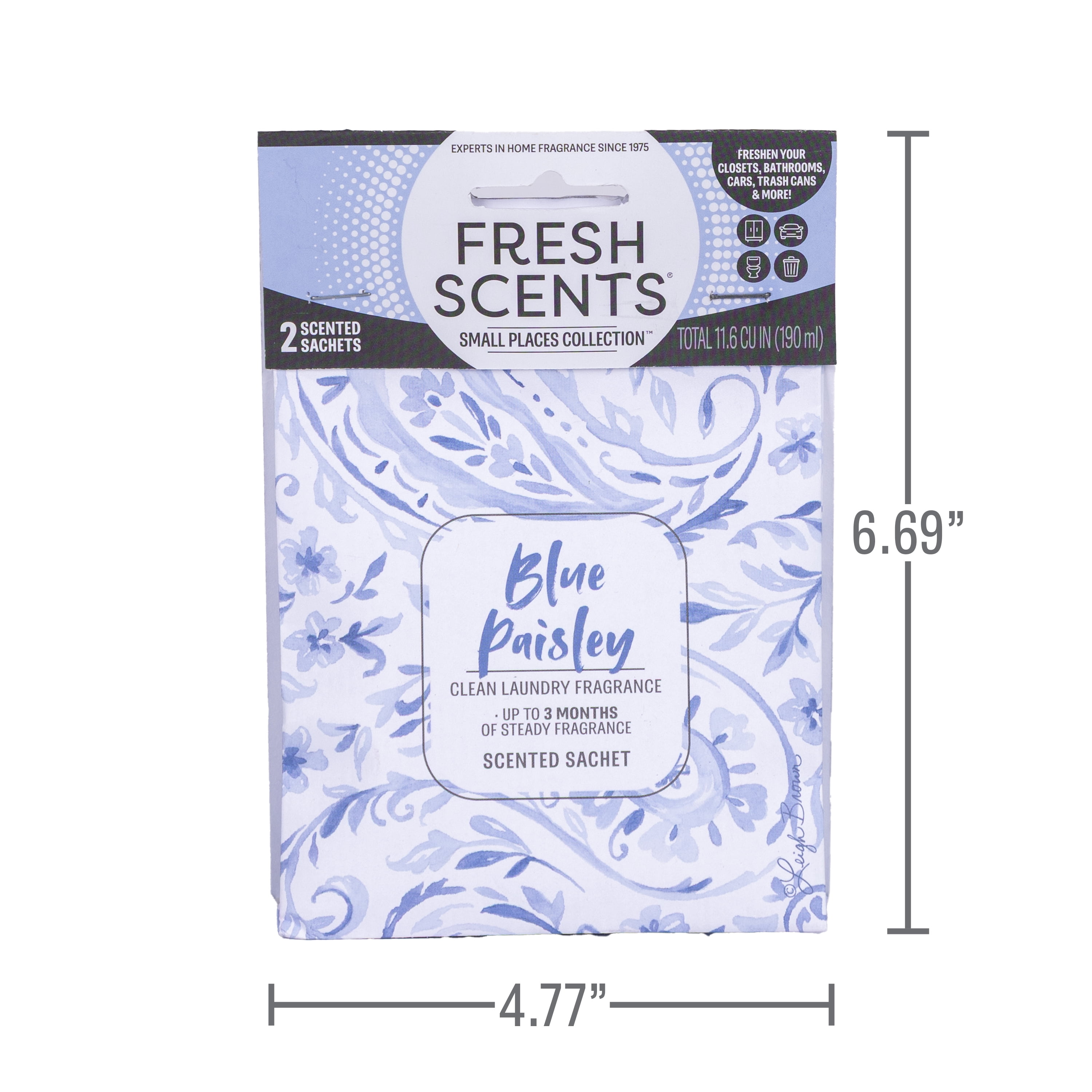 (2 pack) Paisley - Fresh Scents 2 Pack scented sachet - Small Places Collection
