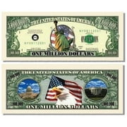 5 Lady Liberty Million Dollar Bills with Bonus “Thanks a Million” Gift Card Set