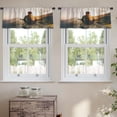 thumbnail image 2 of LALILO Kitchen Curtain Valance Man Yoga Sunset Mountains Rod Pocket Window Curtain 52"x 18" Set of 2, 2 of 5