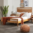 thumbnail image 6 of Atticus Beveled Headboard Solid Wood Queen Bed in Caramel, 6 of 11