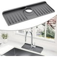 thumbnail image 1 of LinenLoon Kitchen Sink Splash Guard, Silicone Faucet Mat, Faucet Rack for Kitchen Sink, Faucet Absorbent Mat, Bathroom Faucet Water Catcher Mat, Faucet Handle Drip Catcher(Gray), 1 of 5