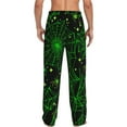 thumbnail image 3 of Sigee Green Bright Web with Spiders Print Men's Pajama Pants - Soft Lounge Sleep Bottoms with Elastic Waistband and Pockets-Medium, 3 of 9