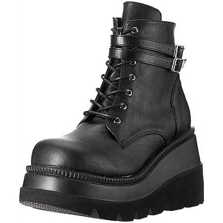 

XWQWJH Colorful Slope Heel Side Zipper Boots