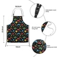 thumbnail image 2 of Colorful Games Slogan Black Pattern Kids Aprons for Girls and Boys,Adjustable Neck Strap Toddler Aprons for Kids Cooking Baking, 2 of 2