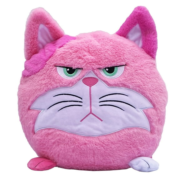 Hangry Petz: Lucy Pink Cat - 12" Animal Plush, Squeeze Tummy For Sounds, Hungry Angry Expression, Embroidered Face, Soft Round Companion, Kids