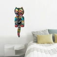 thumbnail image 7 of Resin Creative Personalized Graffiti Cat Wall Clock Clock Clock Pendant Lucky Cat Tail Swing Ornaments, 7 of 7