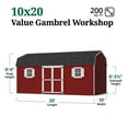 thumbnail image 3 of Little Cottage Co. 10x20 Value Gambrel Workshop Barn with 6 ft. Sidewalls, Outdoor Wood Storage Shed Do-It-Yourself Precut Kit, 3 of 12