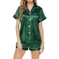 thumbnail image 2 of Cathalem Women's Pajama Sets Plus Size Womens 2 Piece Lounge Sets Pajama Tops Sleepwear Sweatsuits Matching Shorts(Green,XL), 2 of 5
