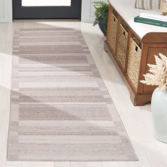 SAFAVIEH Cabo Lyla Striped Runner Rug, Gray/Beige, 2'3" x 8'