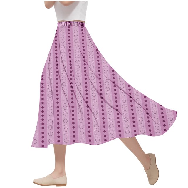 ameIAEA Women Elastic High Waist A-Line Skirts 2024 Fall Fashion Color Block Ruffle Midi Skirt