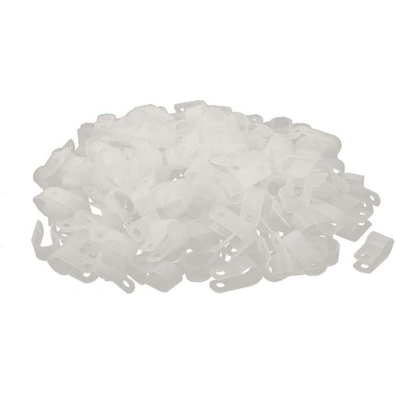 New 200Pcs Nylon Featured R Type 3/8" reliable efficacy 10.4mm Cable Cord Wire Clamp Clip Fastener White(id:1d1 ef 54 de4)