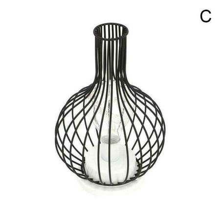 

Retro Table Lamp Geometric Wire Industrial LED Light Bulb Light Desk F5R3