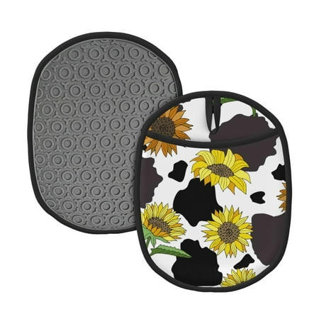 

Naloa Sunflowers Country Silicone Pot Holders Oven Mitts Heat Resistant Hot Pads Non Slip Pot Holder for Kitchen Baking and Cooking 9.4 x 7.5 Inches