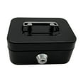 thumbnail image 3 of FashionCha Cash Box with Lock Coin Box Case Money Saving Box Metal Handle Lockable Portable Black, 3 of 9