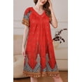 thumbnail image 4 of Robe Ekouaer para mujer, con cremallera frontal, plumas rojas, talla S, 4 of 6