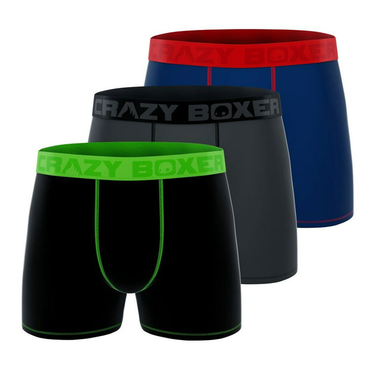 Men's Boxer Briefs - PACK X3 BLACK + GREY + BLEU 