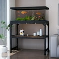 thumbnail image 2 of 10-20 Gallon Fish Tank Stand, Metal Aquarium Stand with Adjustable Non-Slip Foot and Wooden Shelf, Reptile Tank Stand Easy to Assemble for Home Office, Firm and Steady(Tank not Included), 2 of 14