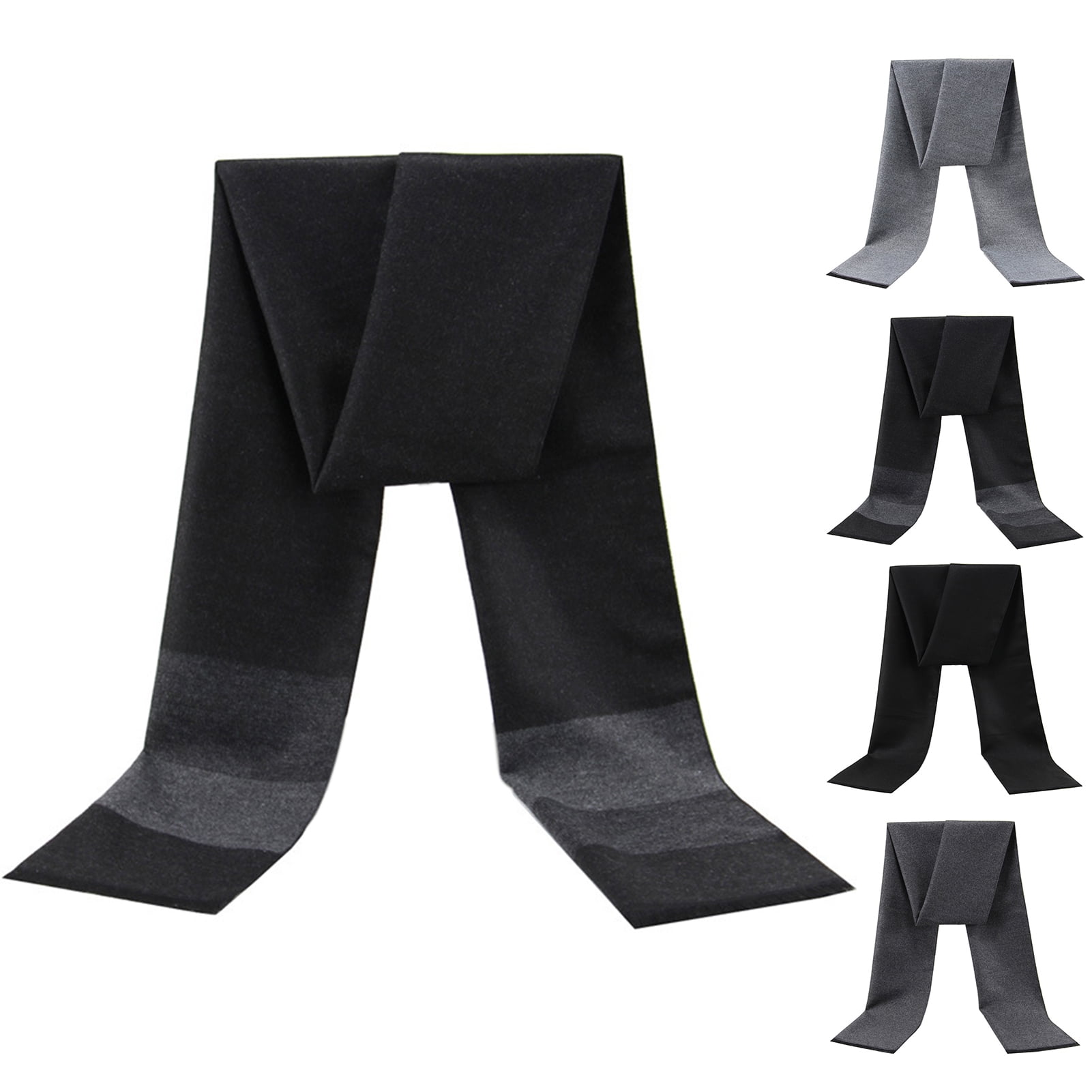 HEVIRGO Men Scarf Knitted Solid Color Thick Cashmere Outdoor Scarf for