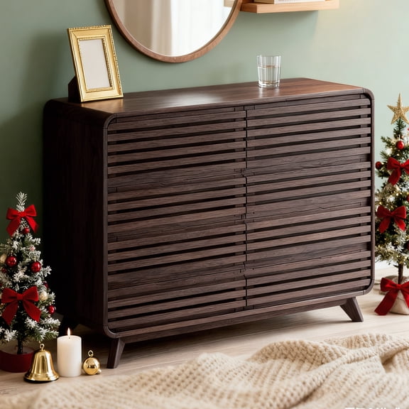 Dresser for Bedroom with 8 Drawers, 48" Wide Wood Dressers & Chests of Drawers Slides Pre-Installed, Wooden Dresser TV Stand, Modern Closet Clothes Storage Organizer for Bedroom, Natural Oak