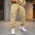 thumbnail image 2 of Basysin Men Jogger Cargo Pants Elastic Stretch With Pocket Casual Sweatpants Relaxed Fit Daily Workout Lounge Trousers Men, 2 of 6