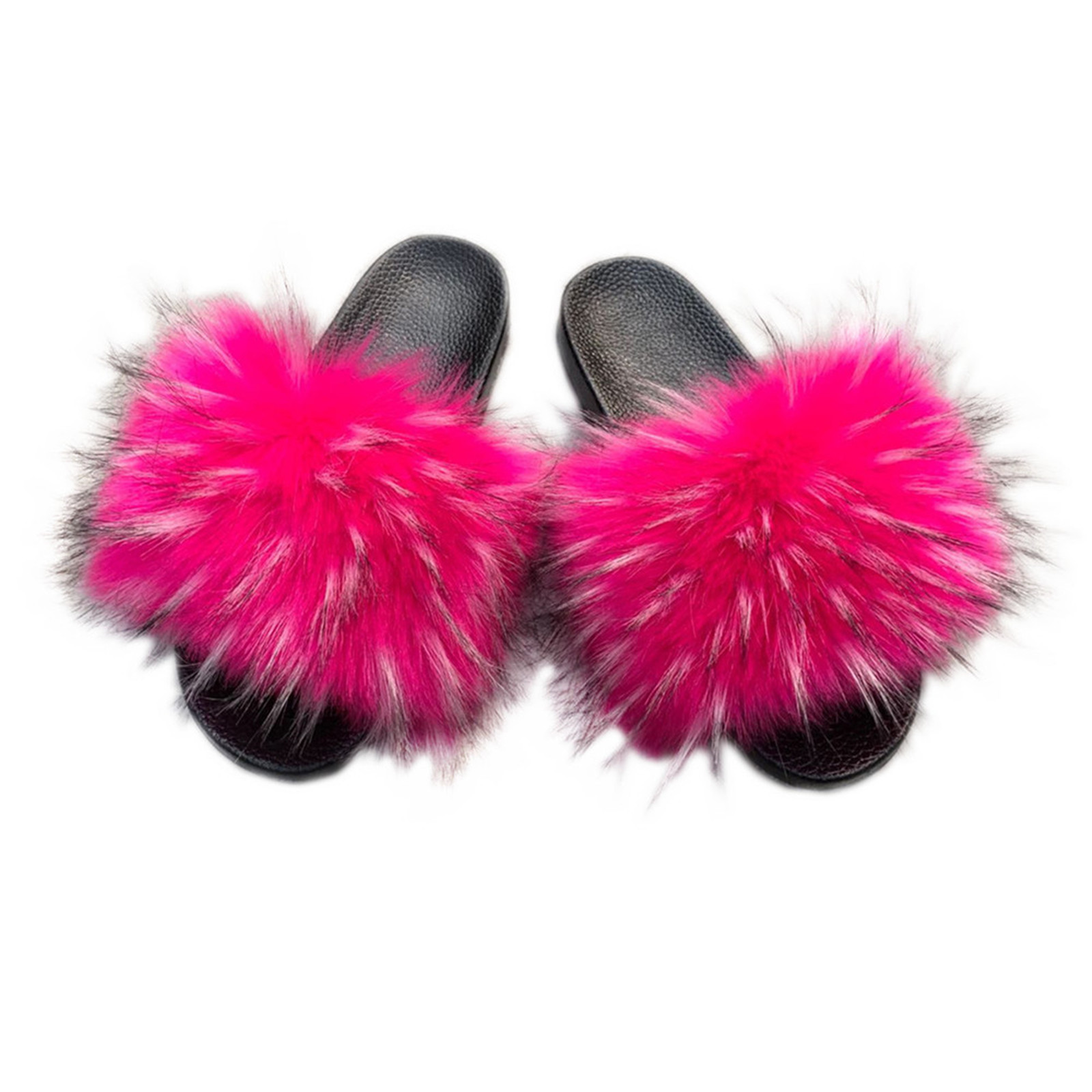 faux feather slides