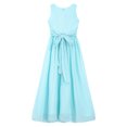 thumbnail image 4 of renvena Kids Girls V-neckline Chiffon Pleated Flower Dress Wedding Maxi Gown, 4 of 7