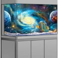 thumbnail image 3 of Cosmic Galactic Vortex Reptile Habitat Background, Space Parallel Space Themed Terrarium Background, Cool Aquarium Background with 10 EVA Double-Sided Tape, 60X24IN, 3 of 5