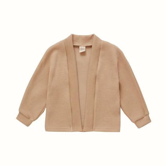 Honeeladyy Winter Coats Toddler Girl&boy Baby Infant Kids Autumn And Winter Sweater Candy Color Cardigan Solid Color Small Cardigan Children's Sweater Khaki Sales