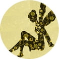 thumbnail image 1 of Ahgly Company Machine Washable Indoor Round Transitional Mustard Yellow Area Rugs, 6' Round, 1 of 7