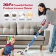 thumbnail image 3 of Cordless Vacuum Cleaner,Lightweight Stick Vacuum,6 in1 Self-Standing,Rechargeable Vacuum Cleaners for Pet Hair,Carpet,Hardwood Floor V80(Red), 3 of 8