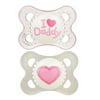 MAM Original Baby Pacifier, Nipple Shape Helps Promote Healthy Oral Development, Sterilizer Case, Love & Affection/Girl, 0-6 Months (Pack of 2) 'I Love Daddy' Girl 2 Pacifiers