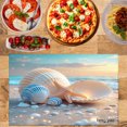 thumbnail image 2 of Amarainy Beach Shell Sunset Scene Linen Table Mats Set of 4 for Home Kitchen Table Decor 12x18 inch, 2 of 5
