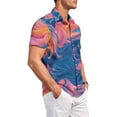 thumbnail image 4 of Dresfit Mens Hawaiian Shirt Graphic Button Down Polo Shirts Summer Spring Short Sleeve Tropical Mokaloha Shirt Funny Floral Big and Tall Beach Aloha Shirt Pink 2XL, 4 of 8