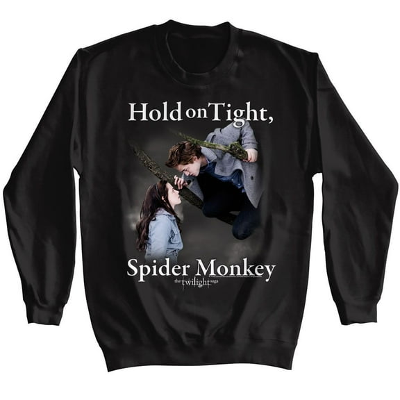 Twilight Hold On Spider Monkey Black Sweatshirt