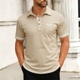 thumbnail image 2 of Daiosportswear Men'S Polo Shirts Summer Athletic Work Breathable Tees Comfortable Casual Loose Top with Pockets Beige XXL(XXL), 2 of 7