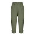 thumbnail image 6 of USNSM Capris Pants for Women Loose Fit Casual Hiking Capri Pants Dressy Lightweight Baggy Cargo Pants with Pockets Army Green XL, 6 of 7