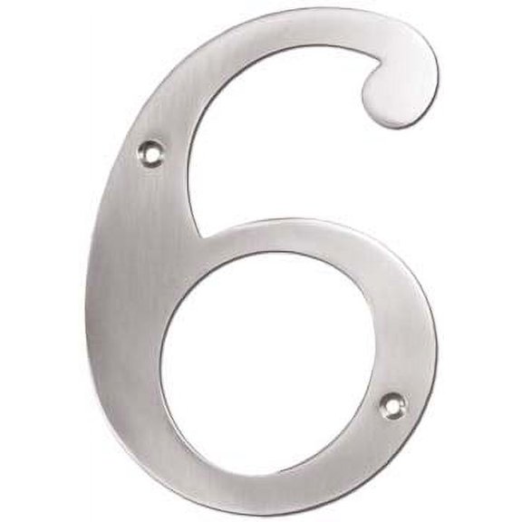 Deltana RN6-6U15 6" Numbers; Solid Brass; Satin Nickel Finish