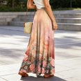 thumbnail image 7 of Watercolor Floral Wide Leg Pants for Women, High Waist Drawstring Palazzo Trousers - Boho Summer Flowy Beach Bottoms Pink S, 7 of 7