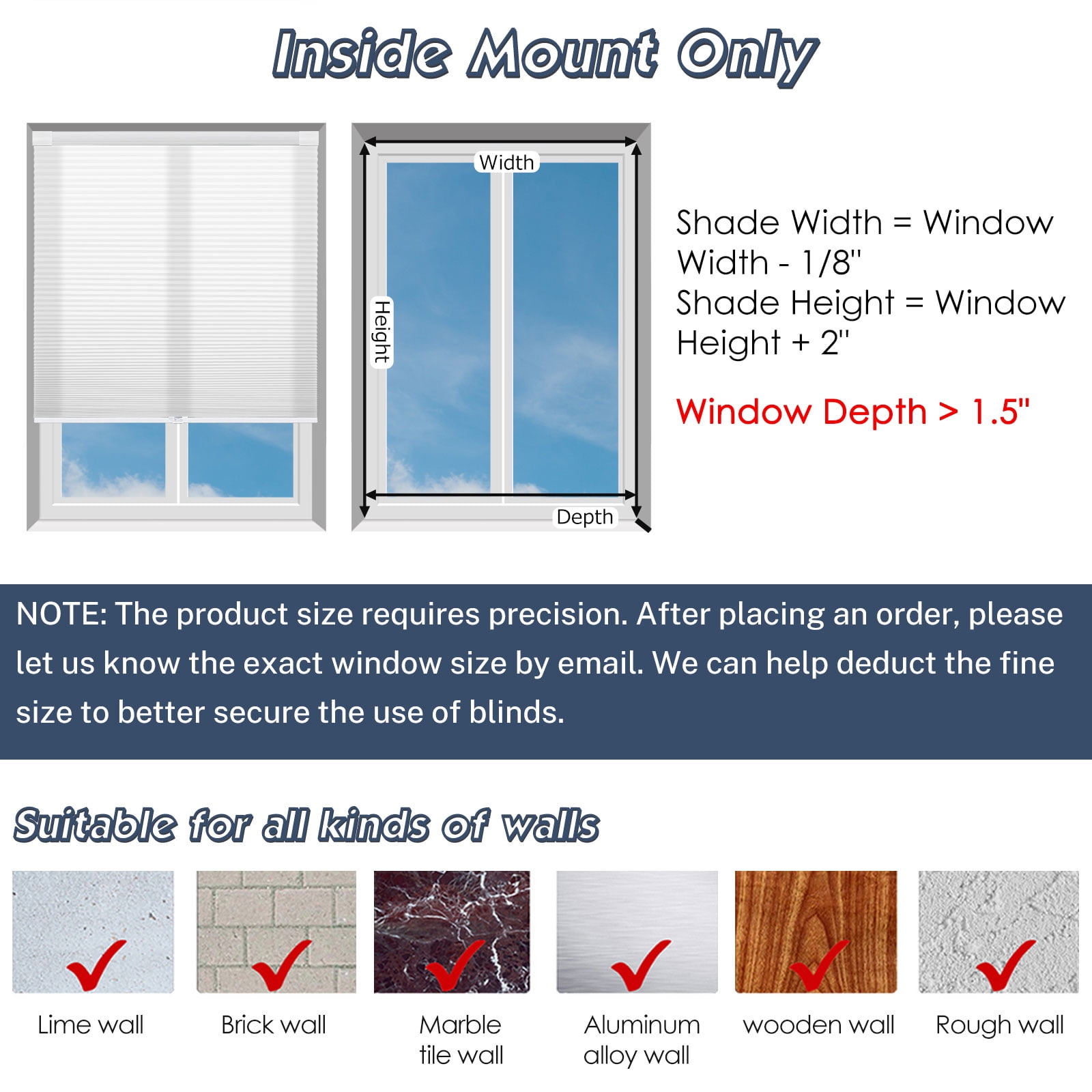 Keego No Drilling Cordless Cellular Shades Honeycomb Window Blinds Easy Installation Heat Insulating Noise Reducing Curtains Semi-Blackout White, 28.5"w x 60"h