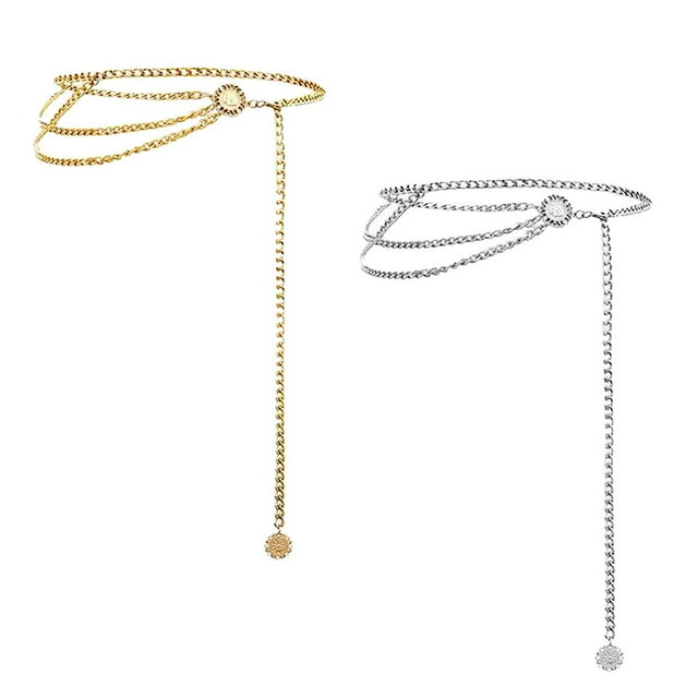 Cadena de la Cintura Yuyangstore 2 Piezas Retro Oro Decoración de joyería