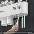 thumbnail image 4 of Toothbrush Holders for Bathrooms,Automatic Toothpaste Dispenser Wall Mounted Toothbrush Holder with 6 Toothbrush Slots and 2 Cup, 4 of 8