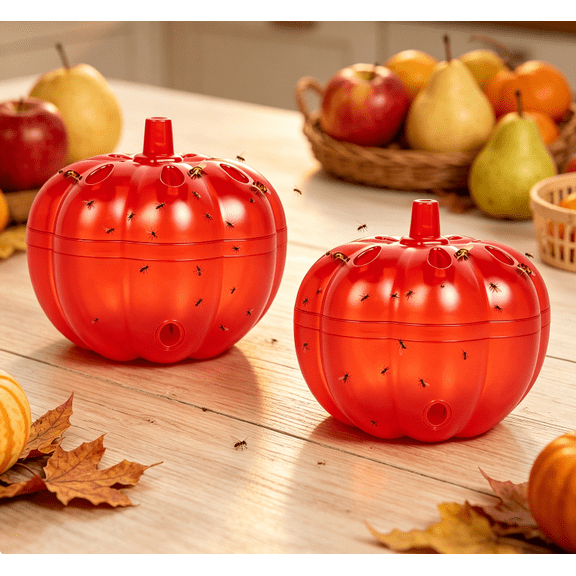 Indoor Fruit Fly Traps | 2 Lures & 1 Refill | Effective Gnat Trap & Fruit Fly Catcher for House | Easy & Safe Indoor Use