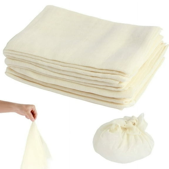 Jetcloudlive 12Pcs Cheese Cloths Natural Unbleached Cotton Cheesecloth 20 inch Square Cheese Cloths Reusable Organic Cheesecloth Cotton Cloth Strainer for Coffee Brewing Juicing Straining Making
