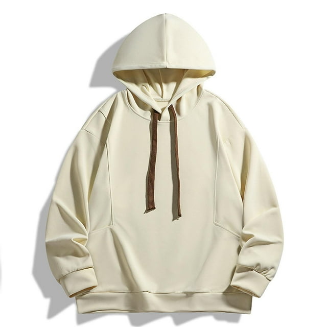pstuiky Camisas casuales de manga larga para hombre, Sudadera con capucha y bolsillo para hombre, estilo casual, cómoda, lisa, holgada, con bolsillos top de hombre m