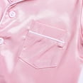 thumbnail image 6 of Odeerbi 6M-13Y Kids Boys Girls Silk Satin Pajama Set Cute Soft Pajamas Toddler Solid Color Short Sleeve Sleep Suit Baby Clothes Pink, 6 of 8