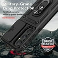 thumbnail image 4 of for Samsung Galaxy A55 5G Case with Camera Lens Cover HD Screen Protector, Dual Layer Military-Grade Drop Tested Magnetic Ring Holder Kickstand Protective Phone Case for Samsung Galaxy A55 5G (Black), 4 of 9