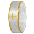 thumbnail image 2 of Men's Stainless Steel Two-Tone 7MM Lord's Prayer Wedding Band - Mens Ring, 2 of 4